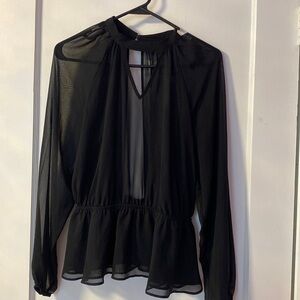 **FINAL CHANCE**Express sheer long sleeve peplum blouse